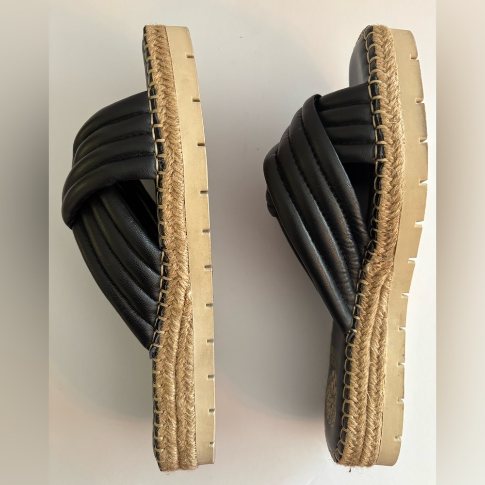 Vince Camuto Black Espadrille Platform Sandals Women’s Size 8.5 - Picture 6 of 9
